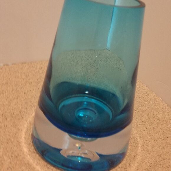 Cobalt Blue Blown Glass Vase Heavy. GTS - Picture 4 of 4